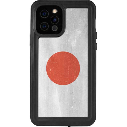 Japanese Flag Distressed iPhone 12 Pro Waterproof Case